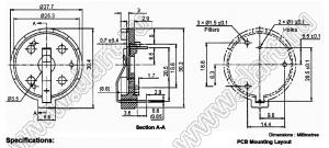 CH005-2032 держатель SMD элемента питания 2032