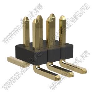 BL1615-1203M штыри двухрядные вертикальные для поверхностного (SMD) монтажа, шаг 1,0 мм; 2x3-конт.