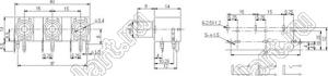 RCA-312 блок трех гнезд RCA "тюльпан" на плату