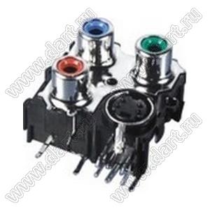 RW3-AS03B блок гнезд RCA "тюльпан" и мини-DIN 4P