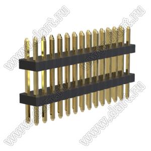 BL1610-2214S штыри двухрядные с двойным изолятором прямые, шаг 1,0 мм; 2x14-конт.