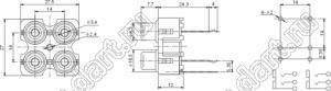 RCA-406B блок 4-х гнезд RCA "тюльпан" с креплением на панель