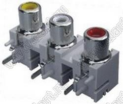 RCA-312 блок трех гнезд RCA "тюльпан" на плату
