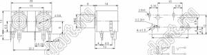 RCA-212 блок двух гнезд RCA "тюльпан" на плату