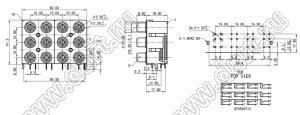 RCA-1217P блок 12 гнезд RCA "тюльпан" с креплением на панель