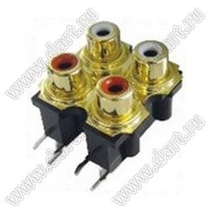 RCA-426P блок 4-х гнезд RCA "тюльпан" с креплением на панель