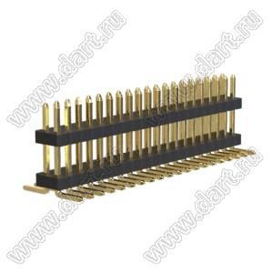 BL1610-2220M штыри двухрядные с двойным изолятором вертикальные для поверхностного (SMD) монтажа, шаг 1,0 мм; 2x20-конт.