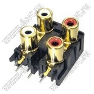 RCA-415D блок 4-х гнезд RCA "тюльпан" с креплением на панель