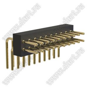 BL3614-19210R штыри цанговые угловые двухрядные; 2x10-конт.