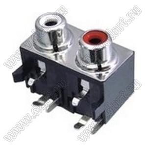 RCA-204D-P блок двух гнезд RCA "тюльпан" на плату
