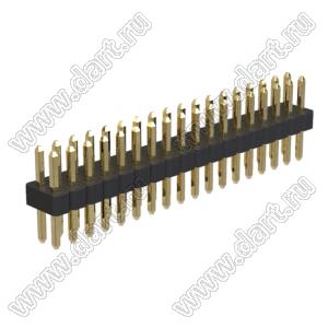 BL1615-1218S штыри двухрядные прямые, шаг 1,0мм; 2x18-конт.