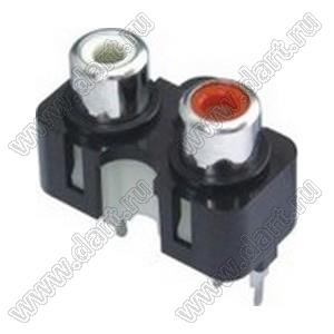 RCA-206A блок двух гнезд RCA "тюльпан" на плату и с креплением на панель