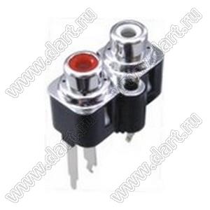 RCA-206B-P блок двух гнезд RCA "тюльпан" на плату и с креплением на панель