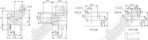 RCA-108P гнездо RCA "тюльпан" на плату с креплением на панель