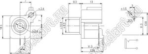 RCA-112 гнездо RCA "тюльпан" на плату с креплением на панель