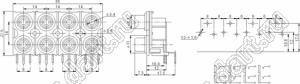 RCA-811 блок 8 гнезд RCA "тюльпан" с креплением на панель