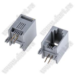 7007-4P4C-SOCKET розетка RJ-45 на плату RJ-45, 4 позиции, 4 контакта