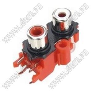 RCA-213F блок двух гнезд RCA "тюльпан" на плату и с креплением на панель