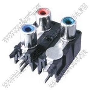 RCA-415 блок 4-х гнезд RCA "тюльпан" с креплением на панель
