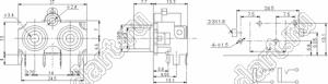 RCA-214B-P блок двух гнезд RCA "тюльпан" на плату и с креплением на панель