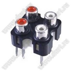 RCA-406B блок 4-х гнезд RCA "тюльпан" с креплением на панель