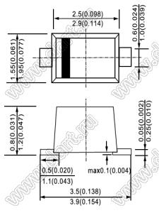 S07B (SOD-123FL) диод кремниевый; 100В; 0,7А