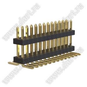 BL1610-2213M штыри двухрядные с двойным изолятором вертикальные для поверхностного (SMD) монтажа, шаг 1,0 мм; 2x13-конт.
