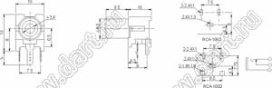 RCA-105D гнездо RCA "тюльпан" на плату