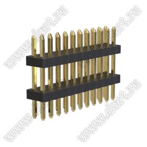 BL1610-2211S штыри двухрядные с двойным изолятором прямые, шаг 1,0 мм; 2x11-конт.
