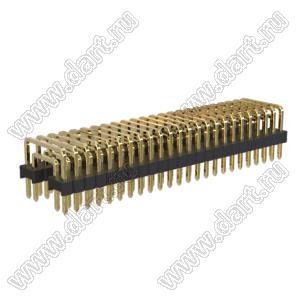 BL1225-2224N2 штыри двухрядные угловые с двойным изолятором, тип 3; шаг 2.54мм; 2*24-конт.