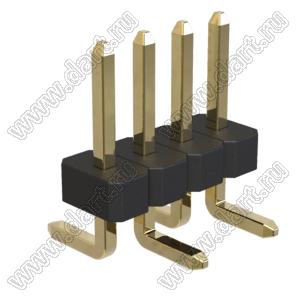 BL14065-1104M-2 штыри однорядные вертикальные для поверхностного (SMD) монтажа, шаг 1,27 мм, H=0,65 мм, тип 2; 4-конт.