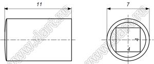 B329-6.5-11-6-B-B (BW 6.5x11) (WB) ручка