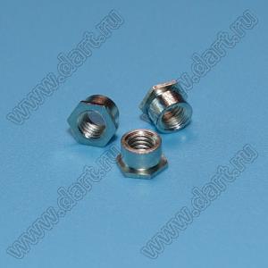 TSO-M3-500 втулка запрессовочная резьбовая сквозная; резьба M3x0,5; L=5,0мм; D=4,19мм; сталь оцинкованная