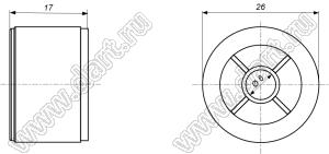 B140-26-17-6-B-SR2 (VB 26x17) ручка алюминиевая светлая с фаской