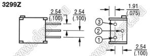 3299Z-1-201LF (200R) резистор подстроечный многооборотный; R=200(Ом)