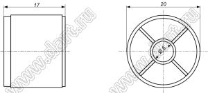 B145-13-17-6-O-GD2 (IC 13x17) ручка алюминиевая золотистая гладкая с фаской