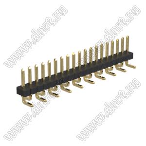BL1415-1119M1 штыри однорядные вертикальные для поверхностного (SMD) монтажа, шаг 1,27 мм, H=1,5 мм, тип 1; 19-конт.