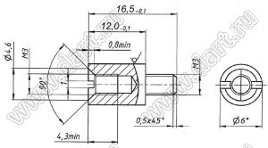 БКЯЮ.713231.005-01 втулка; L=16,5мм; l=12мм; сталь оцинкованная