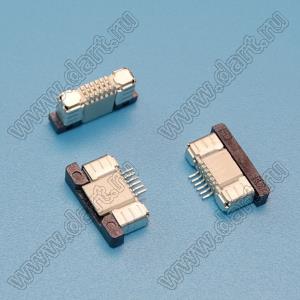 1226-06-02 розетка SMD для плоского шлейфа (FPC); шаг 0,5мм; 6-конт.; контакты снизу