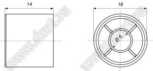B145-16.5-14-6-B-GD2 (IC 16.5x14) ручка алюминиевая золотистая гладкая с фаской