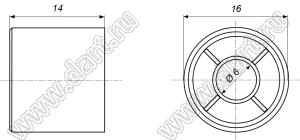 B145-16.5-14-6-B-GD2 (IC 16.5x14) ручка алюминиевая золотистая гладкая с фаской