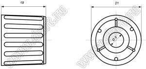 B256-21-20-6-C-CRr (JN-D2R)(RNE small) red ручка регулировочная белая с красной вставкой и латунной гильзой; пластик ABS