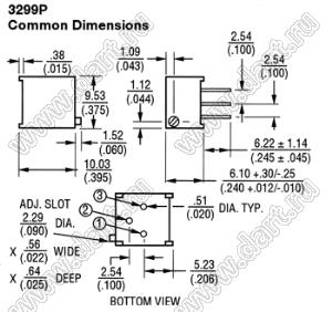 3299P-1-205LF (2M0) резистор подстроечный многооборотный; R=2МОм