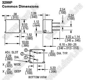 3299P-1-103LF (10K) резистор подстроечный многооборотный; R=10кОм