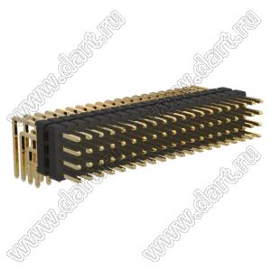 BL1315-24080R2 штыри четырехрядные угловые с двойным изолятором угловые, тип R2; 80-конт.
