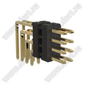 BL1320-24008R2 штыри четырехрядные угловые с двойным изолятором угловые, тип R2; 8-конт.