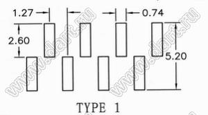 BL1410-2102M1 штыри SMD однорядные с двойным изолятором угловые, тип 1; 2-конт.