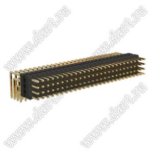 BL1320-24108R2 штыри четырехрядные угловые с двойным изолятором угловые, тип R2; 108-конт.