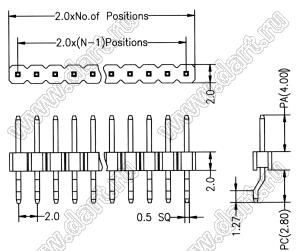 BL1320-1129Z штыри однорядные SMD горизонтальные; 29-конт.