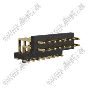 BL1415-12016M-PG штыри двухрядные SMD угловые горизонтальные с направляющими в плату; 16-конт.